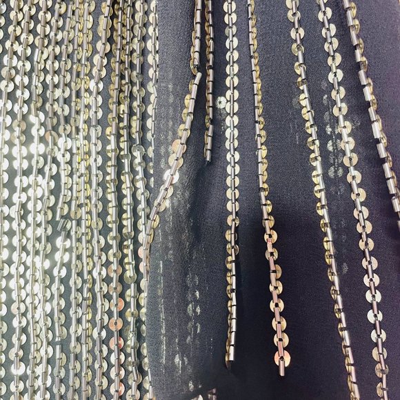 Black & Gold Sequin One Sleeve Dress Size S - Picture 4 of 6